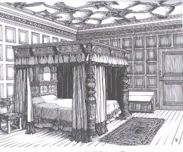 Four poster bed history - Black and White