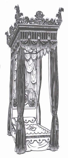 Black and White Four Poster Bed